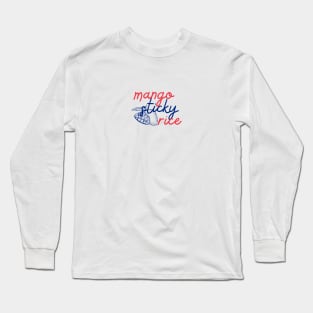 mango sticky rice - Thai red and blue - Flag color - with sketch Long Sleeve T-Shirt